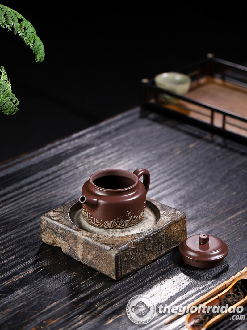 Ấm Tử Sa Đức Chung Quan Hải Tử Nê 220ml 13 am tu sa duc chung quan hai tu ne 220ml--8