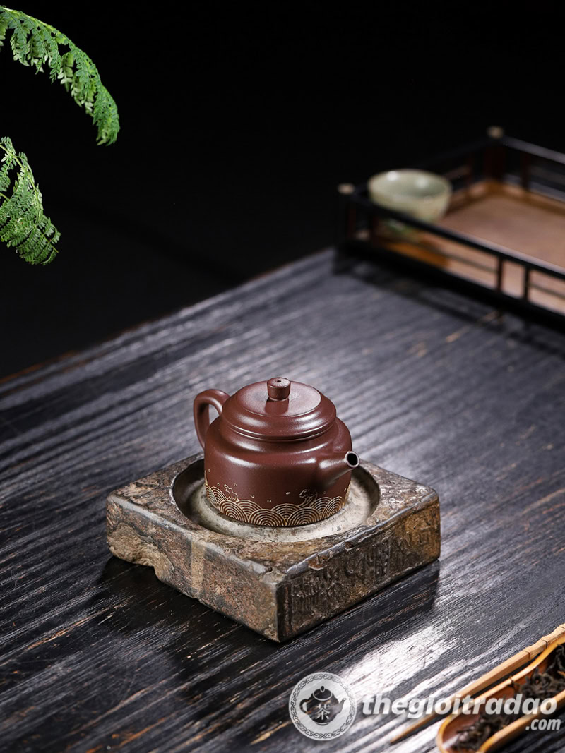 Ấm Tử Sa Đức Chung Quan Hải Tử Nê 220ml 14 am tu sa duc chung quan hai tu ne 220ml--9