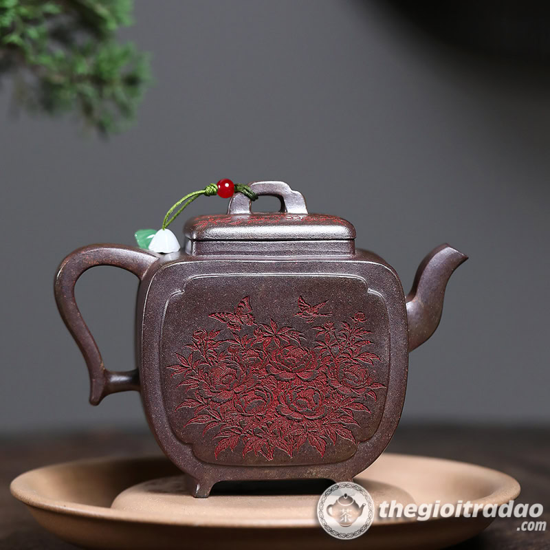 Ấm Tử Sa Hoa Điểu Phương Tôn Nung Củi 250ml 2 am tu sa hoa dieu phuong ton nung cui 250ml-