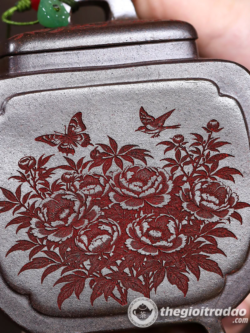 Ấm Tử Sa Hoa Điểu Phương Tôn Nung Củi 250ml 16 am tu sa hoa dieu phuong ton nung cui 250ml--10