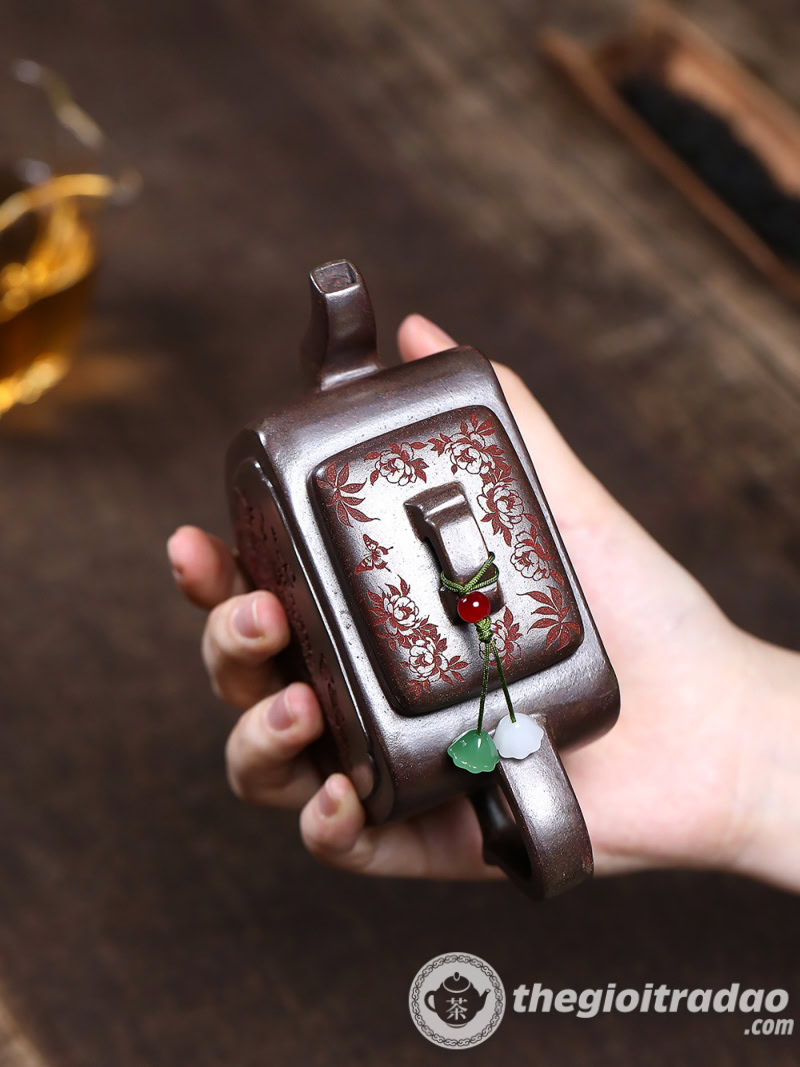 Ấm Tử Sa Hoa Điểu Phương Tôn Nung Củi 250ml 13 am tu sa hoa dieu phuong ton nung cui 250ml--7