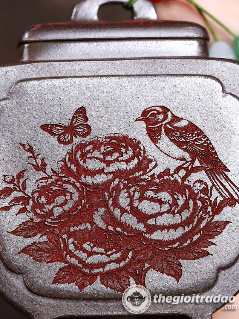 Ấm Tử Sa Hoa Điểu Phương Tôn Nung Củi 250ml 15 am tu sa hoa dieu phuong ton nung cui 250ml--9