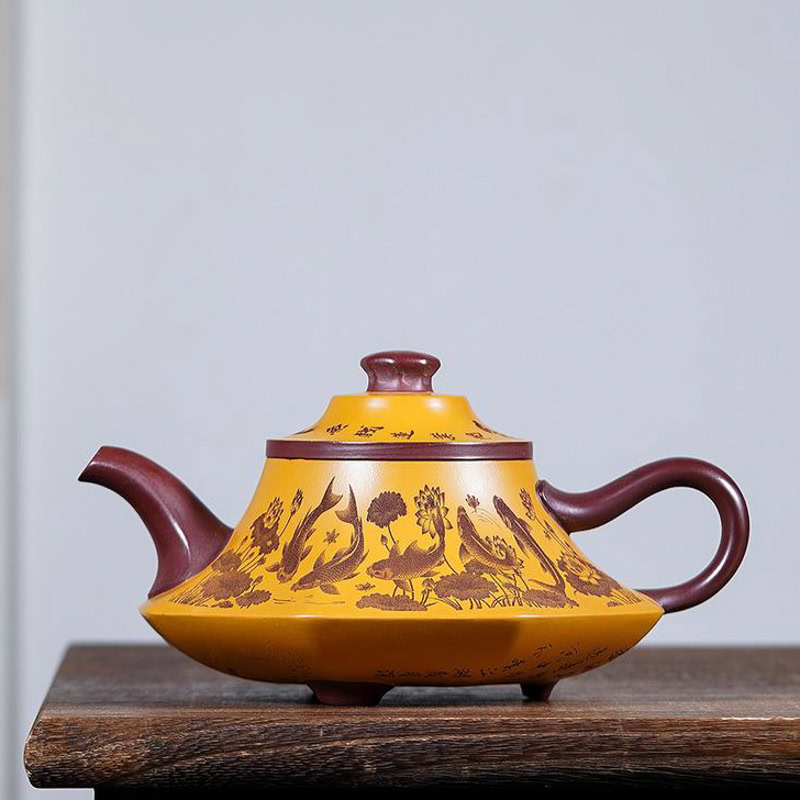 Ấm Tử Sa Ngư Liên Phú Quý Huyết Long Sa 250ml 1 am tu sa ngu lien phu quy long huyet sa 250ml--18