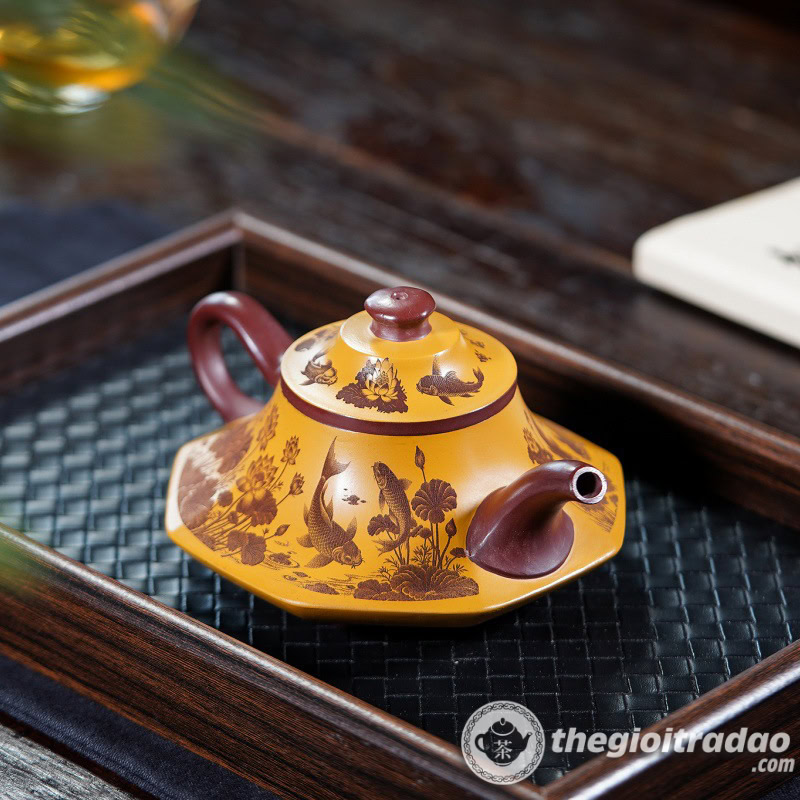 Ấm Tử Sa Ngư Liên Phú Quý Huyết Long Sa 250ml 3 am tu sa ngu lien phu quy long huyet sa 250ml--2