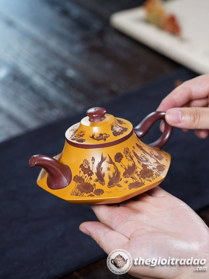 Ấm Tử Sa Ngư Liên Phú Quý Huyết Long Sa 250ml 14 am tu sa ngu lien phu quy long huyet sa 250ml--7