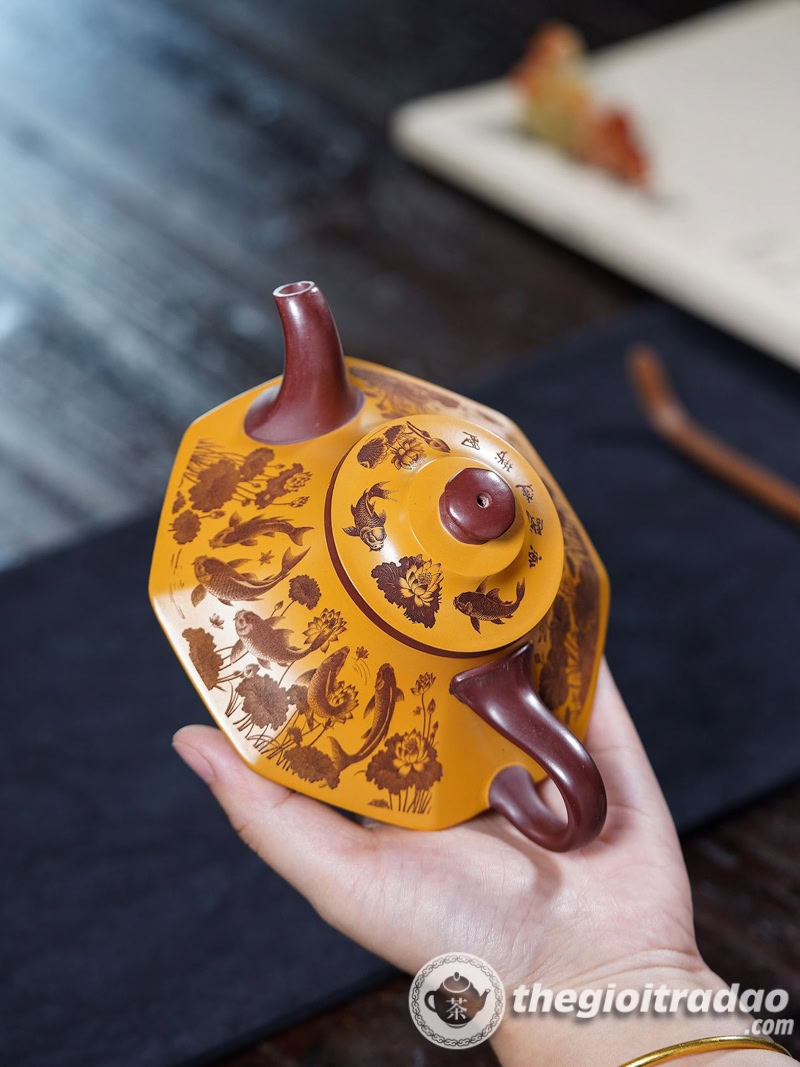 Ấm Tử Sa Ngư Liên Phú Quý Huyết Long Sa 250ml 15 am tu sa ngu lien phu quy long huyet sa 250ml--8