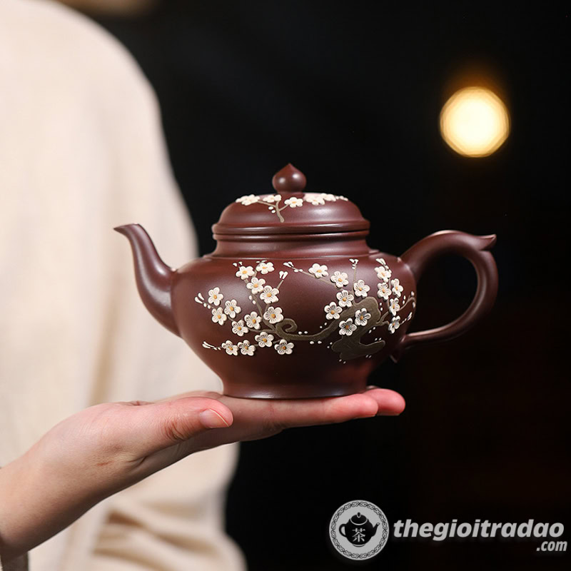 Ấm Tử Sa Tiếu Anh Mai Hoa Tử Nê 420ml 20 am tu sa tieu anh mai hoa tu ne 420ml--13