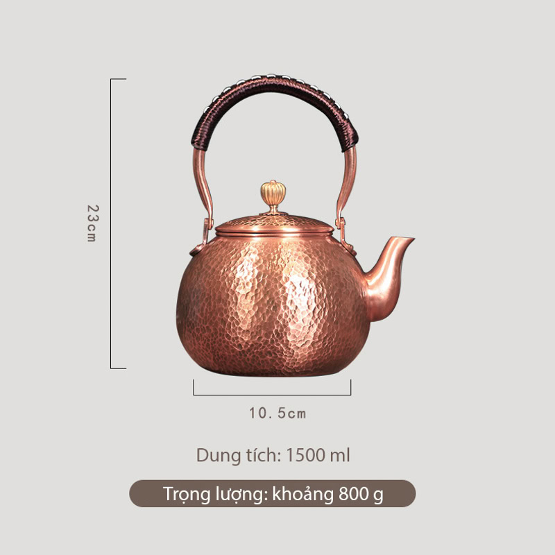 Bộ Bếp Điện Ấm Đồng Chạm Búa Thủ Công Cao Cấp 1500ml 11 bo bep dien am dong cham bua thu cong cao cap 1500ml--10