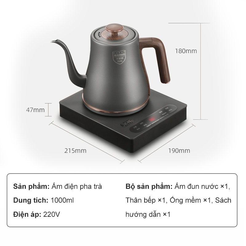 Bep dien pha tra thong minh tu dong bom nuoc, chinh nhiet do-