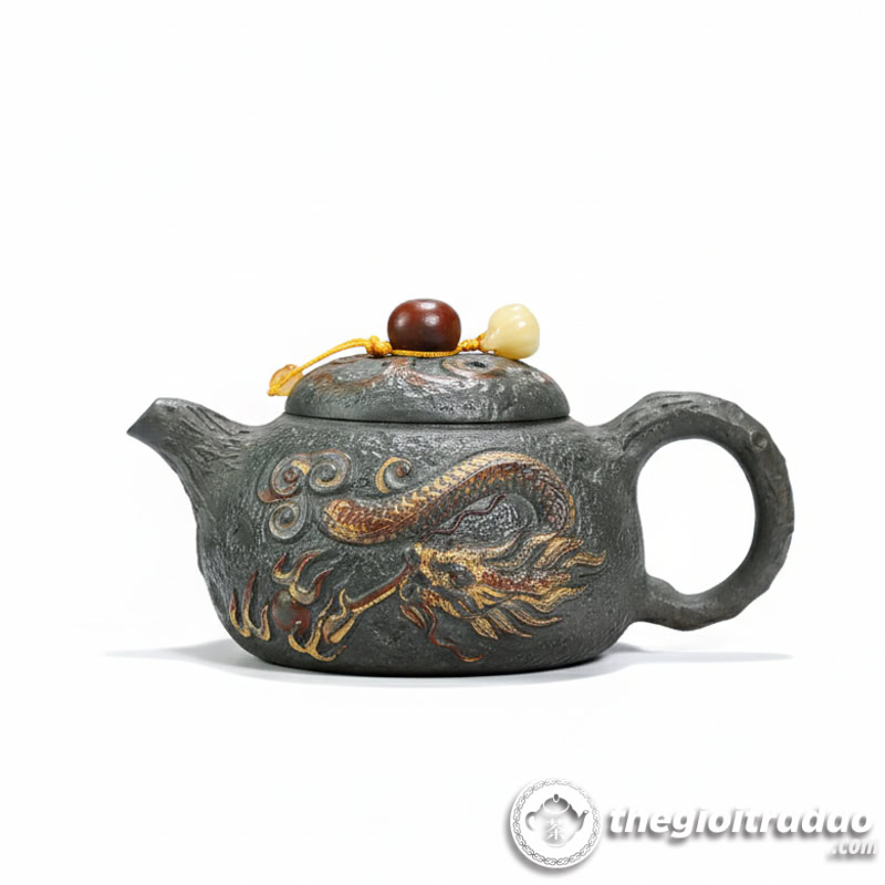 Ấm Tử Sa Cung Xuân Mặc Lục Nê 300ml 4 am tu sa cung xuan mac luc ne 300ml-3