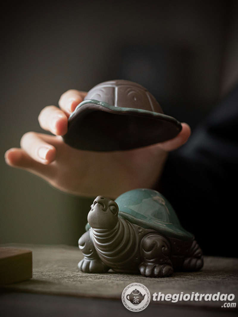 Bộ Lọc Trà Gốm Hình Con Rùa, Dụng Cụ Lọc Trà Độc Đáo 14 bo loc tra gom hinh con rua, dung cu loc tra thu cong doc dao--10