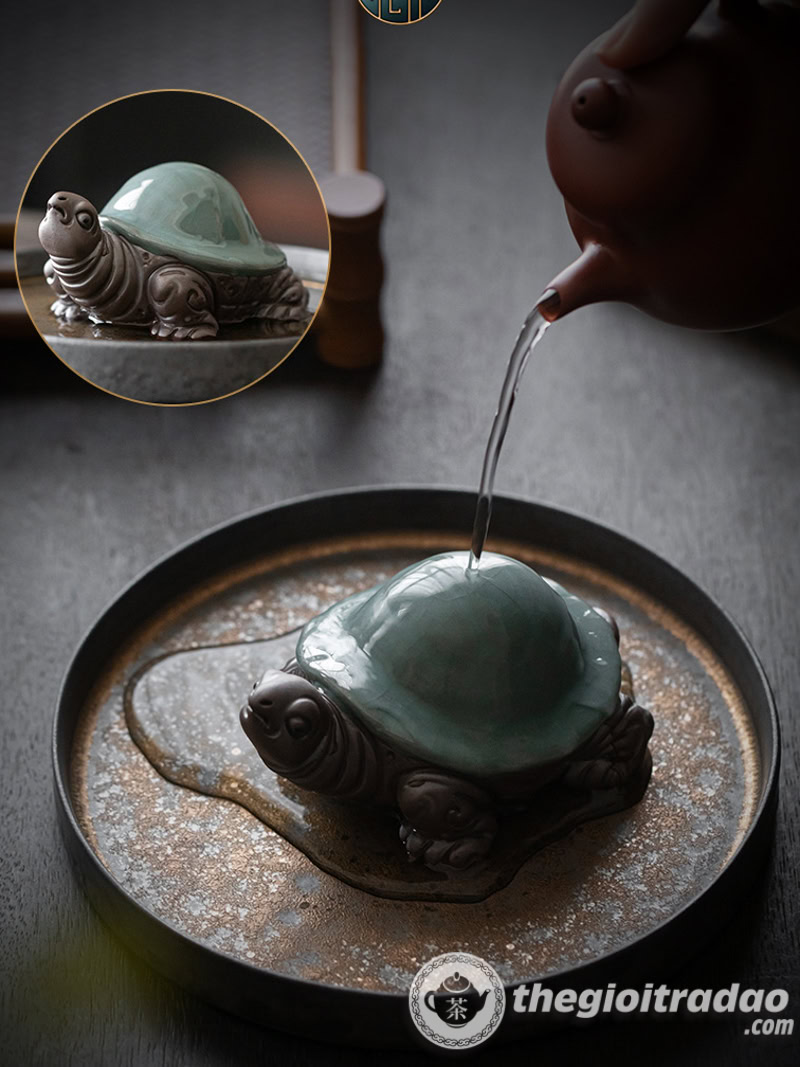 Bộ Lọc Trà Gốm Hình Con Rùa, Dụng Cụ Lọc Trà Độc Đáo 16 bo loc tra gom hinh con rua, dung cu loc tra thu cong doc dao--13