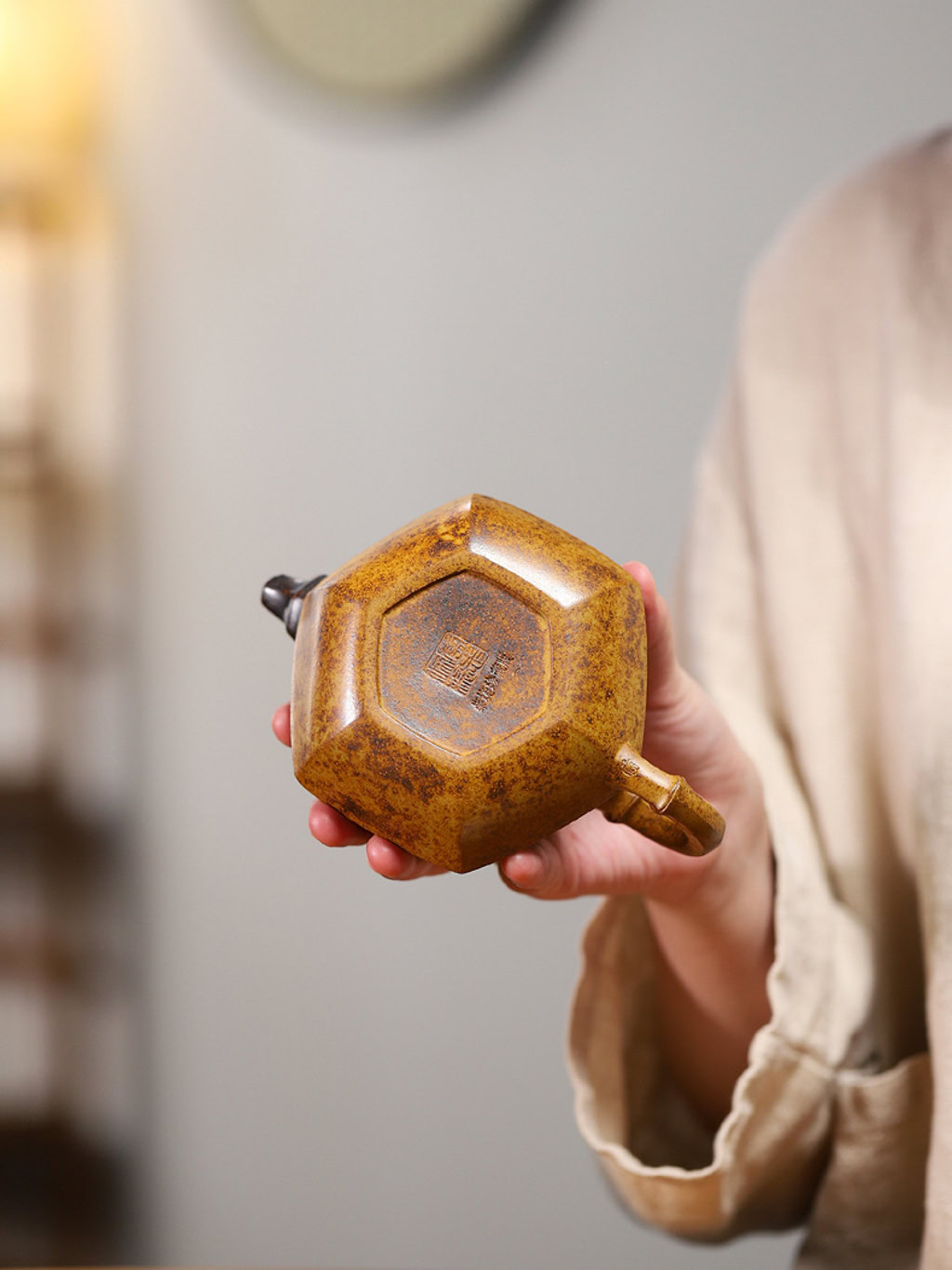 Ấm Tử Sa Ve Sầu Trúc Đỉnh Đoạn Nê Nung Củi 240ml--12