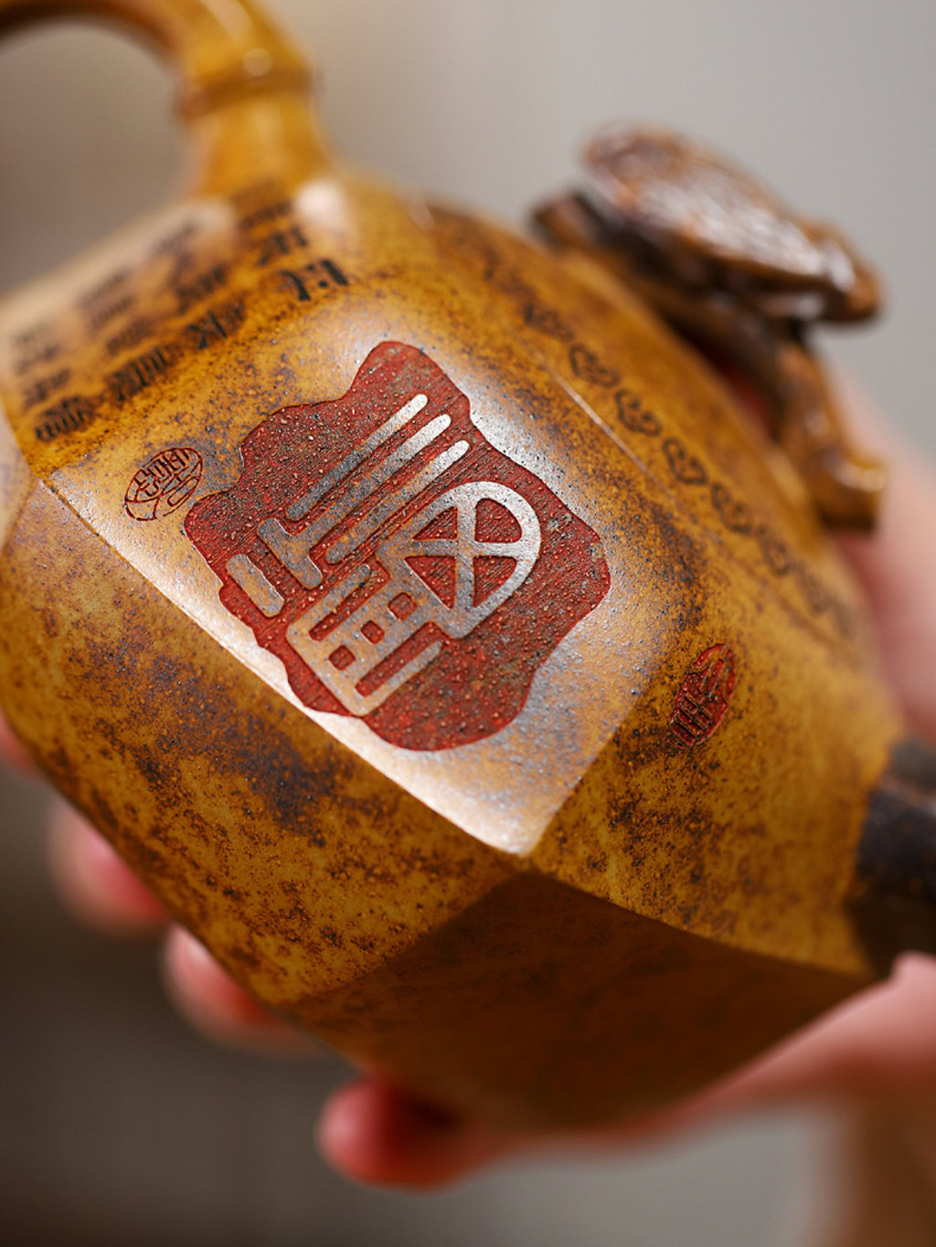 Ấm Tử Sa Ve Sầu Trúc Đỉnh Đoạn Nê Nung Củi 240ml--15