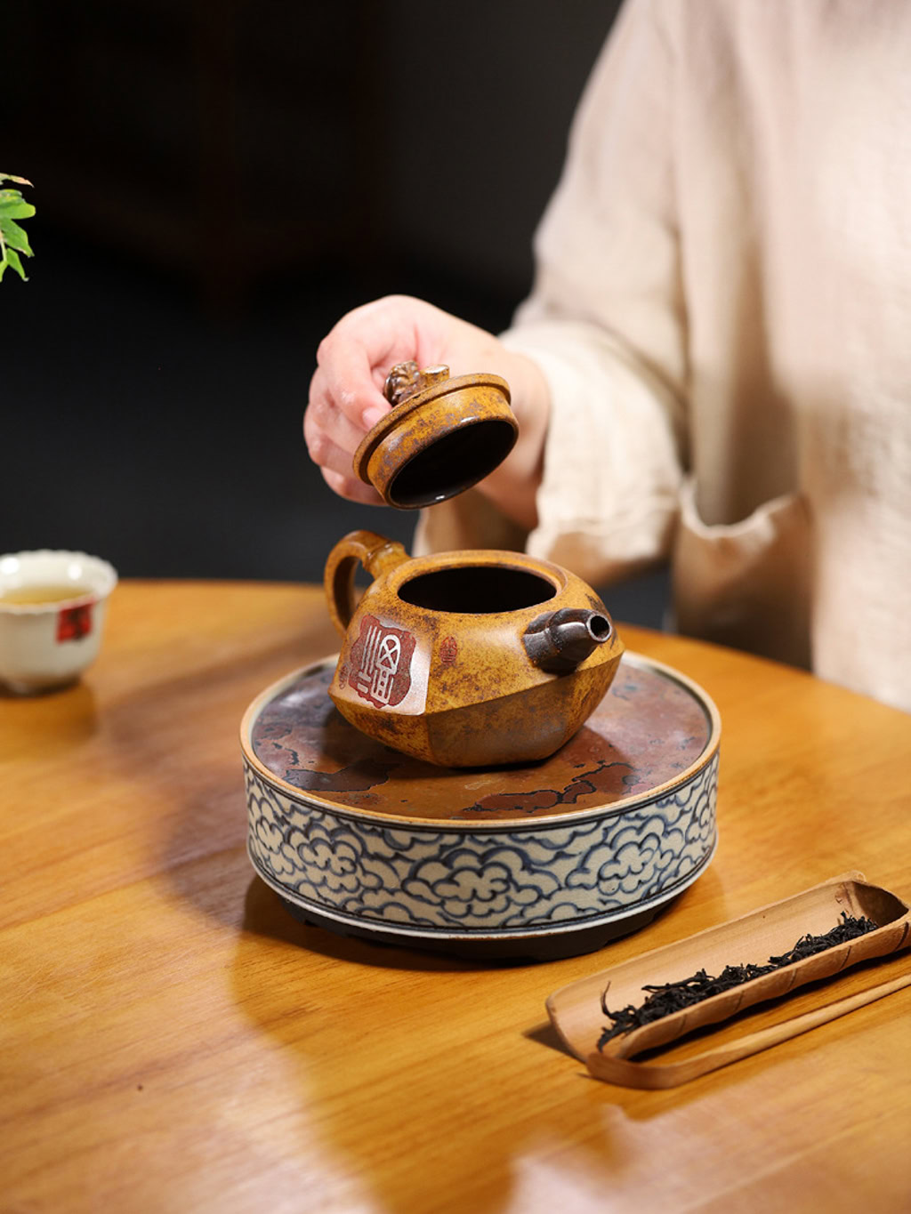 Ấm Tử Sa Ve Sầu Trúc Đỉnh Đoạn Nê Nung Củi 240ml--17