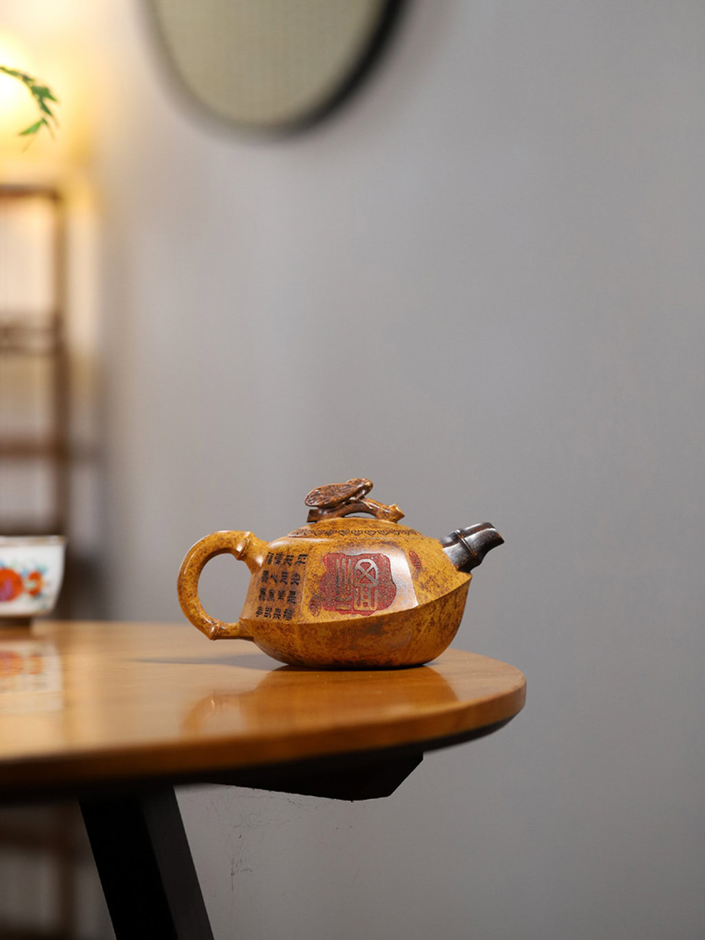 Ấm Tử Sa Ve Sầu Trúc Đỉnh Đoạn Nê Nung Củi 240ml--6