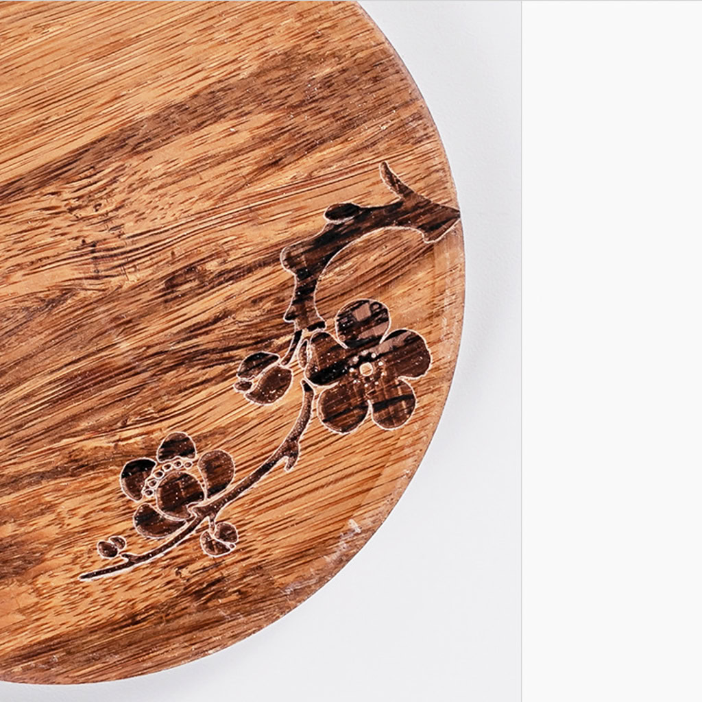 Bộ Đế Gỗ Kèm 6 Lót Chén Trà Gỗ Tự Nhiên, Phụ Kiện Trà Đạo--7