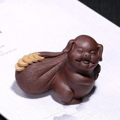 Tượng Chú Heo Tài Lộc Vác Bao Tiền Gốm Tử Sa-1993664958-4