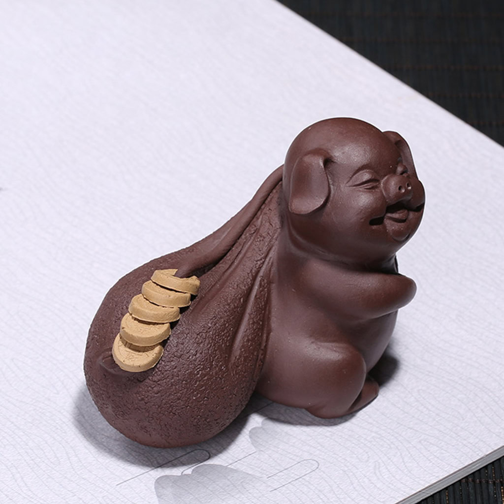 Tượng Chú Heo Tài Lộc Vác Bao Tiền Gốm Tử Sa-1993664958-9