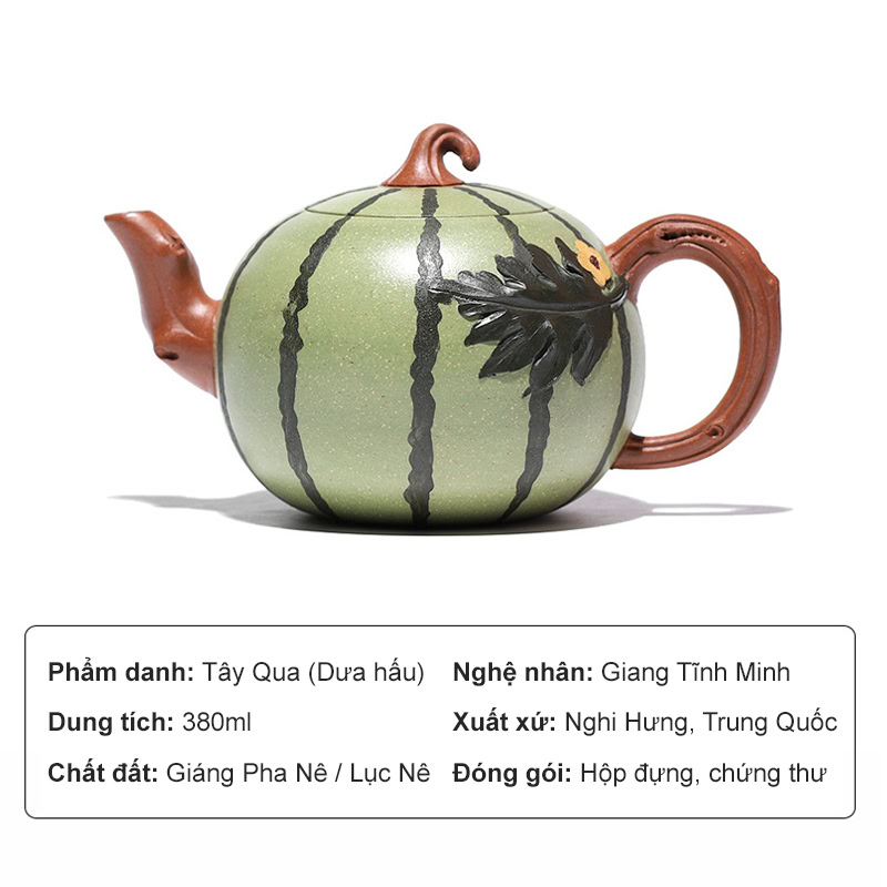 Ấm Tử Sa Quả Dưa Hấu Lục Nê 380ml 14 am tu sa qua dua hau luc ne 380ml-