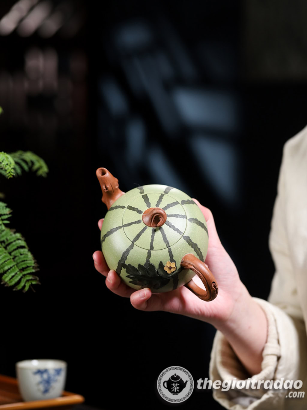 Ấm Tử Sa Quả Dưa Hấu Lục Nê 380ml 15 am tu sa qua dua hau luc ne 380ml--23