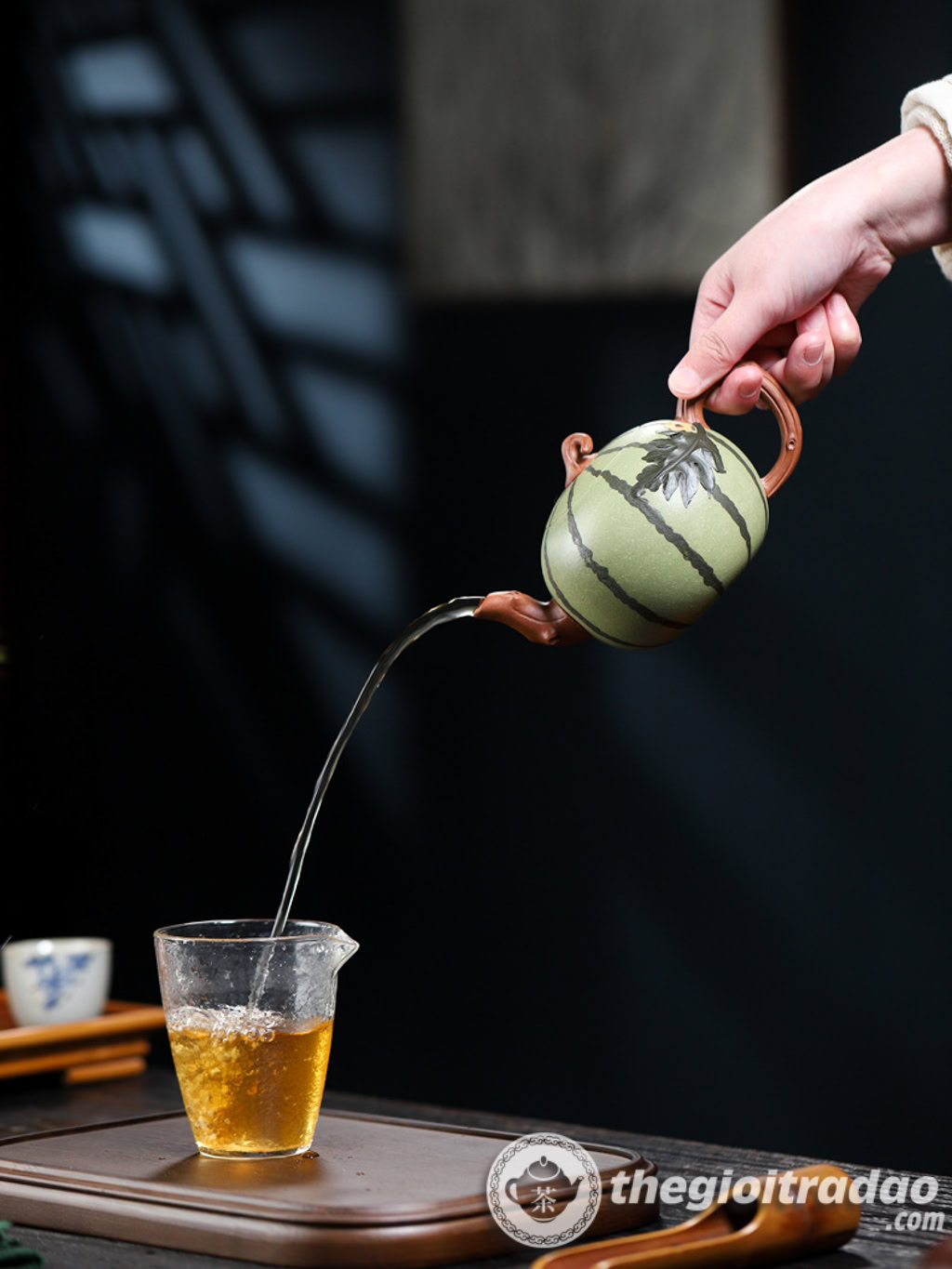 Ấm Tử Sa Quả Dưa Hấu Lục Nê 380ml 19 am tu sa qua dua hau luc ne 380ml--26