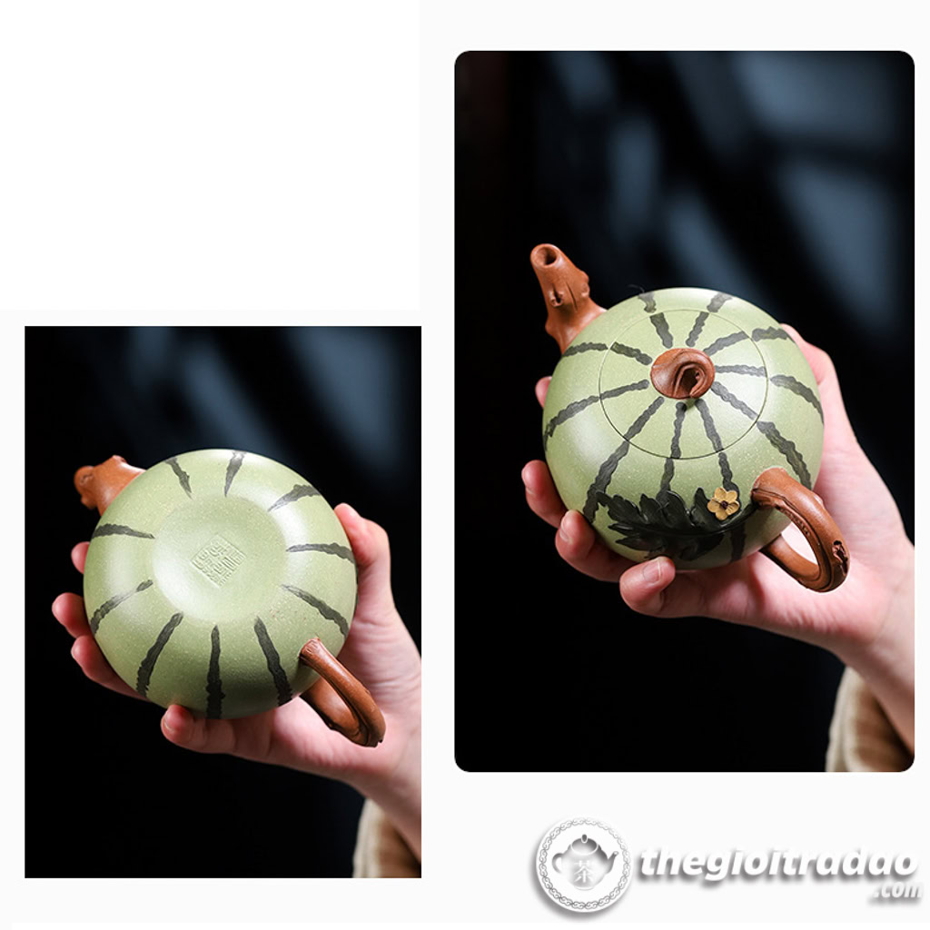 Ấm Tử Sa Quả Dưa Hấu Lục Nê 380ml 17 am tu sa qua dua hau luc ne 380ml--28