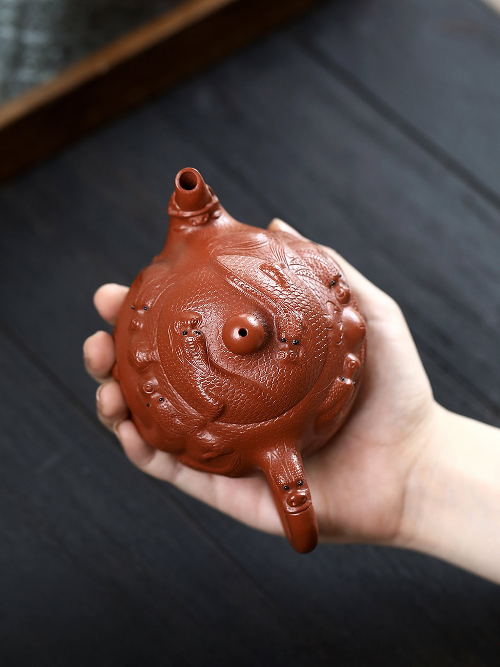 Ấm Tử Sa Cửu Long Chí Tôn Chu Nê 260ml--12