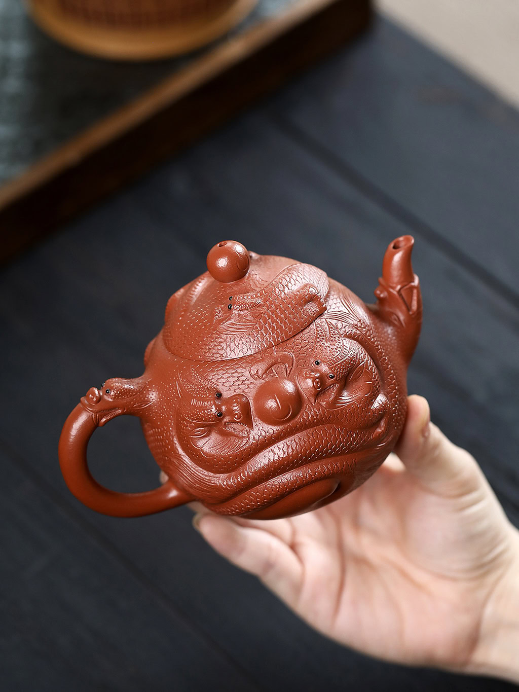 Ấm Tử Sa Cửu Long Chí Tôn Chu Nê 260ml--14