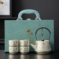 Bộ Ấm Trà Gốm Sứ Phong Cách Nhật 200ml - Hộp Quà Sang Trọng