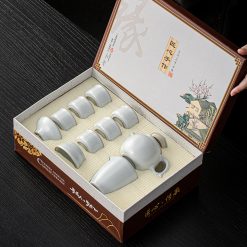 Bộ Ấm Chén Men Rạn Nhữ Diêu 250ml – Hộp Quà Sang Trọng - Ảnh 2