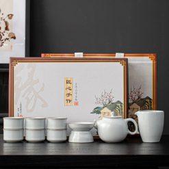 Bộ Ấm Chén Men Rạn Nhữ Diêu 250ml – Hộp Quà Sang Trọng