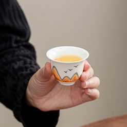 Bộ Ấm Trà Du Lịch Gốm Sứ, Họa Tiết Núi Non 270ml - Ảnh 4