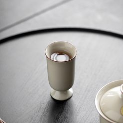 Chén Ngửi Hương Chân Cao – Men Tro Trắng Ngà, Dáng Thuôn Giữ Hương 40ml - Ảnh 4
