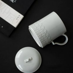 Cốc Lọc Trà Sứ Liên Hoa 390ml – Có Nắp, Lõi Lọc Tách Bã, Pha Trà Văn Phòng - Ảnh 4