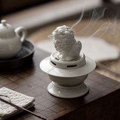 Lư Xông Trầm Bằng Gốm Sứ Cảnh Đức, Men Tro Thảo Mộc - Ảnh 2