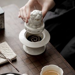 Lư Xông Trầm Bằng Gốm Sứ Cảnh Đức, Men Tro Thảo Mộc - Ảnh 3