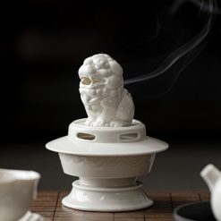 Lư Xông Trầm Bằng Gốm Sứ Cảnh Đức, Men Tro Thảo Mộc