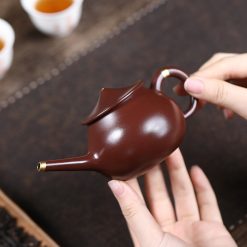 Ấm Tử Sa Ngư Ông Viền Vàng Tử Nê 150ml - Ảnh 4