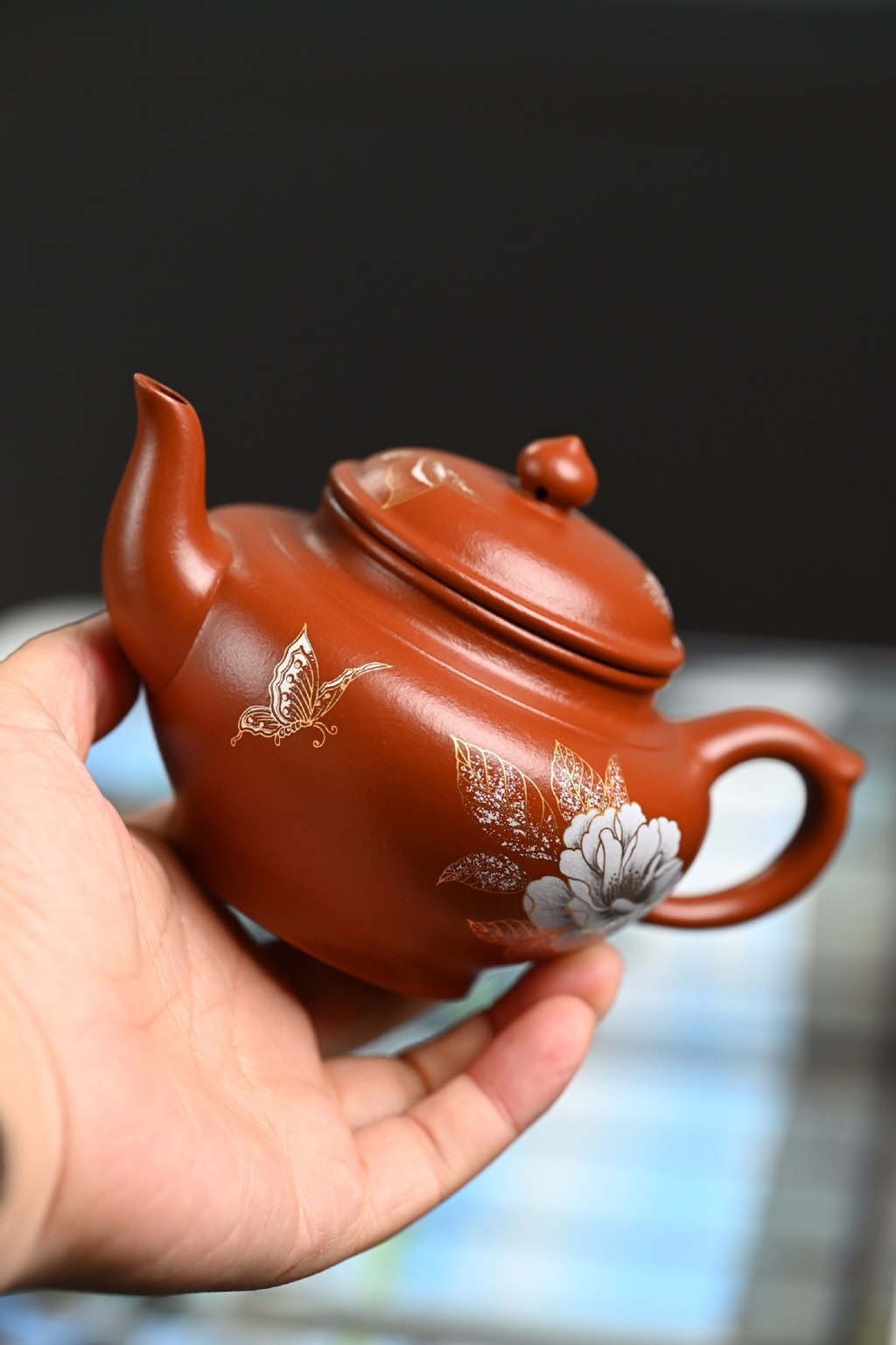 Ấm Tử Sa Tiếu Anh Hoa Mẫu Đơn Chu Nê 200ml 15 Am Tu Sa Tieu Anh Hoa Mau Don Chu Ne 200ml 09