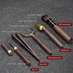 Bộ Dụng Cụ Trà Đạo Khảm Đồng Họa Tiết Ngư Ông – 6 Món - Ảnh 4