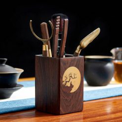 Bộ Dụng Cụ Trà Đạo Khảm Đồng Họa Tiết Ngư Ông – 6 Món